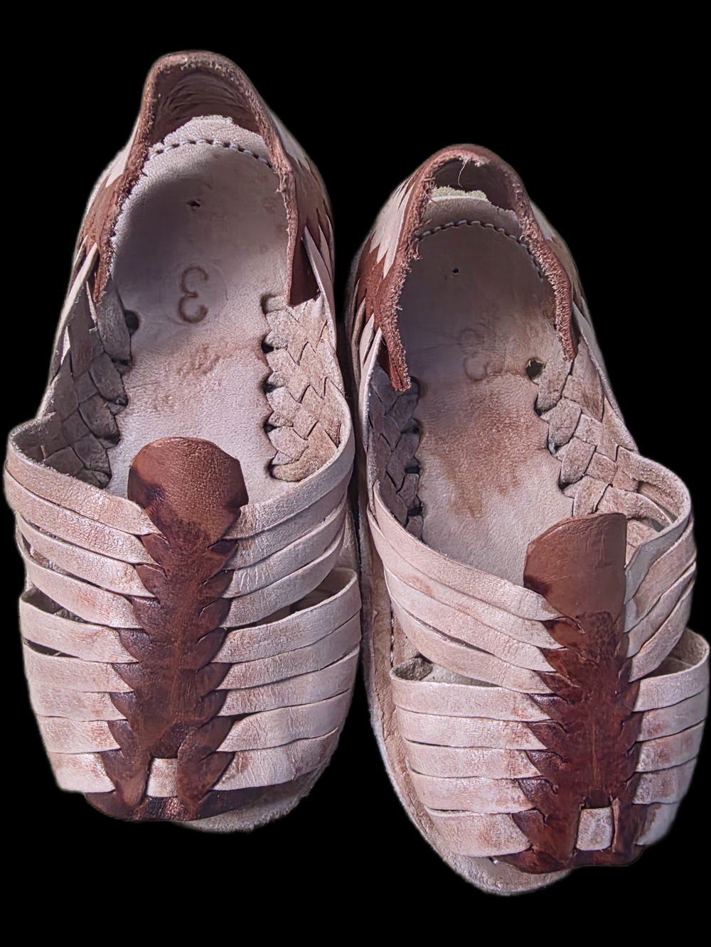 Baby Handwoven Leather Huarache Sandals - Natural Brown